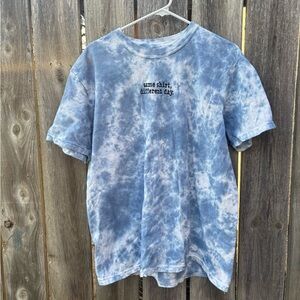 Embroidered Same Shirt, Different Day Blue Tie-Dye Crewneck T-Shirt